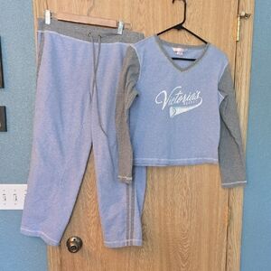 Victoria's Secret Womens Pajamas - Blue and Gray